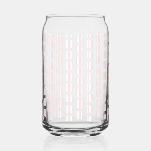 Drinkware Set Pink & White Stripe Square Blikvorm Glas (Rechts)