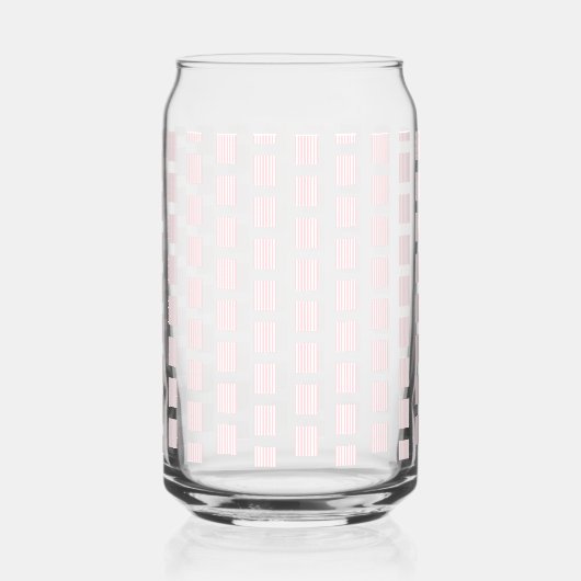 Drinkware Set Pink & White Stripe Square Blikvorm Glas (Links)