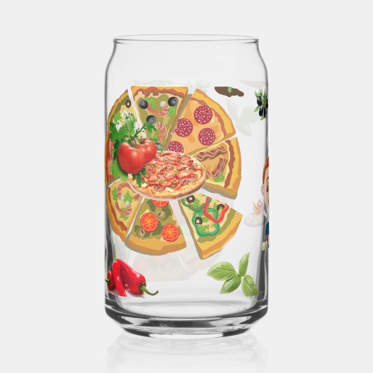 Drinkware Set Pizza Time Blikvorm Glas (Voorkant)