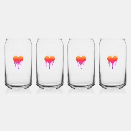 Drinkware Set - Small hearts, big bursts Blikvorm Glas (Voorkant)