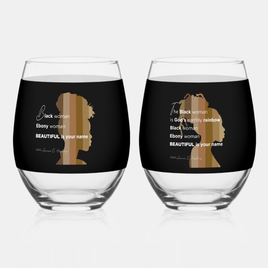 Drinkware Set Stemless Wine Glass Wijnglas Zonder Voet (Voorkant)