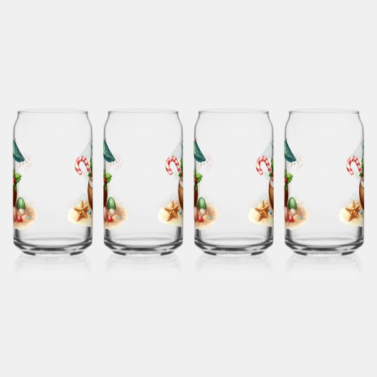 Drinkware Set-Tropical Christmas Blikvorm Glas (Links)
