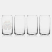 Drinkware Stijl: Gedrukt blikglas, Set: Set van 4, Blikvorm Glas (Achterkant)
