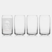 Drinkware Stijl: Gedrukt blikglas, Set: Set van 4, Blikvorm Glas (Achterkant)