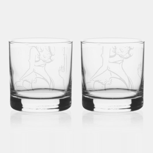 Drinkware Stijl: Gedrukt Rocks Glas, Set: Set van Whisky Glas (Achterkant)