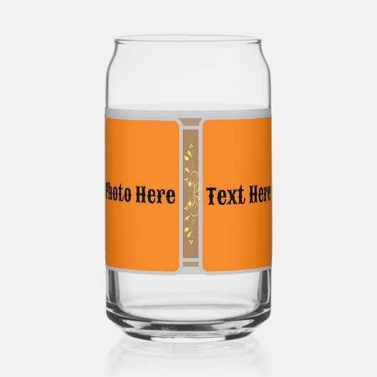 Drinkware Stijl: Gedrukte Kan Glasfoto | tekst. Blikvorm Glas (Achterkant)