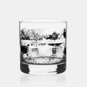 Drinkware stijl: gedrukte rotsen, glas, whisky glas