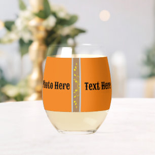 Drinkware Stijl: Gedrukte Wijn Glas foto tekst.