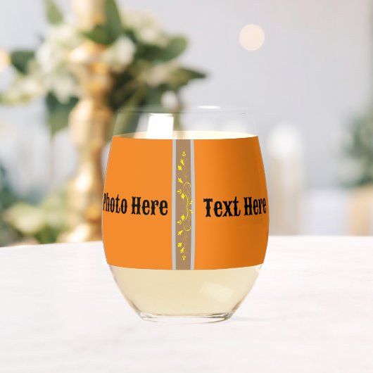 Drinkware Stijl: Gedrukte Wijn Glas foto | tekst. (Insitu (Huwelijk))