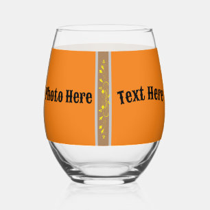 Drinkware Stijl: Gedrukte Wijn Glas foto   tekst.