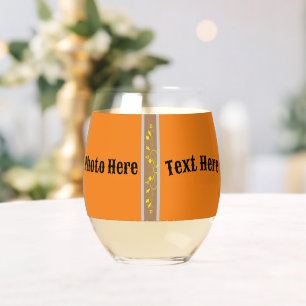 Drinkware Stijl: Gedrukte Wijn Glas foto   tekst.