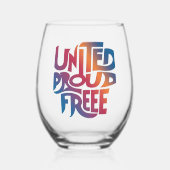 Drinkware Style: Stemloos wijnglas, met slogan Wijnglas Zonder Voet (Voorkant)