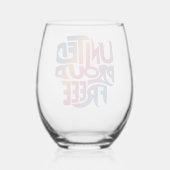 Drinkware Style: Stemloos wijnglas, met slogan Wijnglas Zonder Voet (Achterkant)