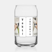 Drinkware trouwfoto met Naam Kan Glas. Blikvorm Glas (Links)
