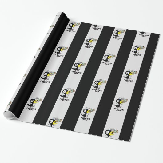 Drinky Crow Dook Wrapping Paper Cadeaupapier (Uitgerold)