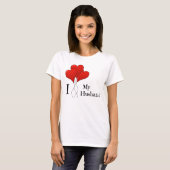 Drio rood hart ballonnen ik hou van mijn man t-shirt (Voorkant volledig)