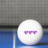 Drio van Paarse Harten Pingpongbal (Net)