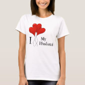 Drio van rode hartballonnen Ik hou van mijn man T-shirt (Voorkant)