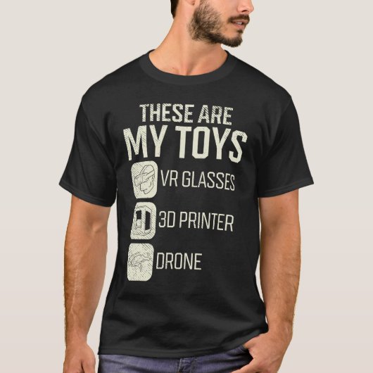 Drione Pilot 3D Printing VR Enthusiast Virtual Rea T-shirt (Voorkant)