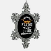 Drione Pilot Flying Multirotor Quadcopter Tin Sneeuwvlok Ornament (Links)