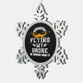 Drione Pilot Flying Multirotor Quadcopter Tin Sneeuwvlok Ornament (Rechts)