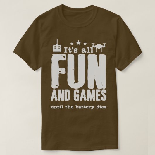 Drione Pilot Quote Drones Battery Remote Control T-shirt (Design voorkant)