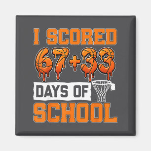 Drip 100ste basketbal dagen 100 dagen school schoo magneet