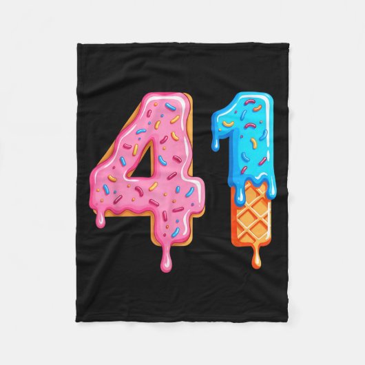 Drip 41 Meme Cool Baseball Stijl Nummer Een en Vee Fleece Deken (Voorkant)