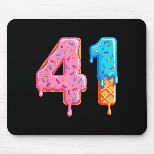 Drip 41 Meme Cool Baseball Stijl Nummer Een en Vee Muismat (Voorkant)