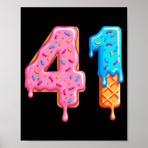 Drip 41 Meme Cool Baseball Stijl Nummer Eenenveert Poster