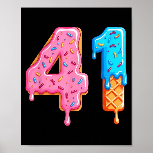 Drip 41 Meme Cool Baseball Stijl Nummer Eenenveert Poster (Voorkant)