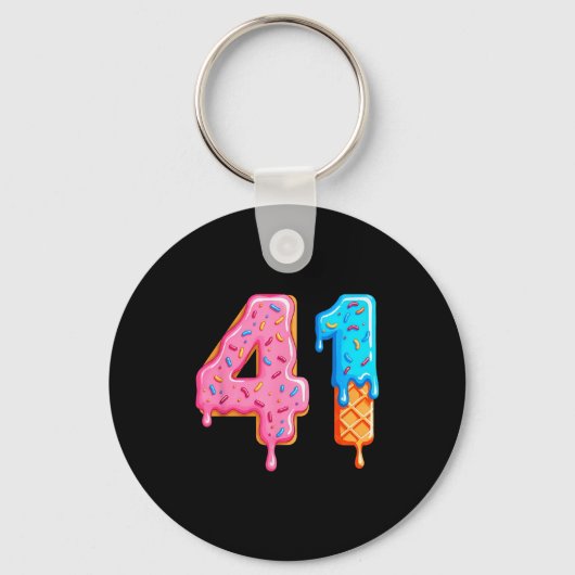 Drip 41 Meme Cool Baseball Style Number Forty One  Sleutelhanger (Voorkant)