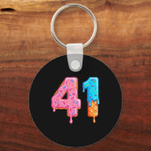 Drip 41 Meme Cool Baseball Style Number Forty One  Sleutelhanger (Voorkant)
