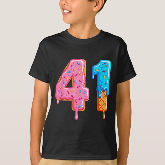 Drip 41 Meme Cool Baseball Style Number Forty One  T-shirt (Voorkant)