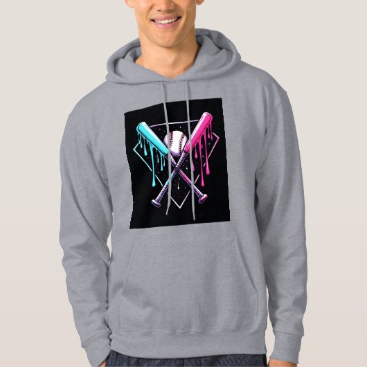 Drip Baseball Bat Magic - Neon Splash Home Bord Hoodie (Voorkant)