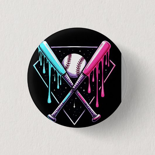 Drip Baseball Bat Magic - Neon Splash Home Bord Ronde Button 3,2 Cm (Voorkant)