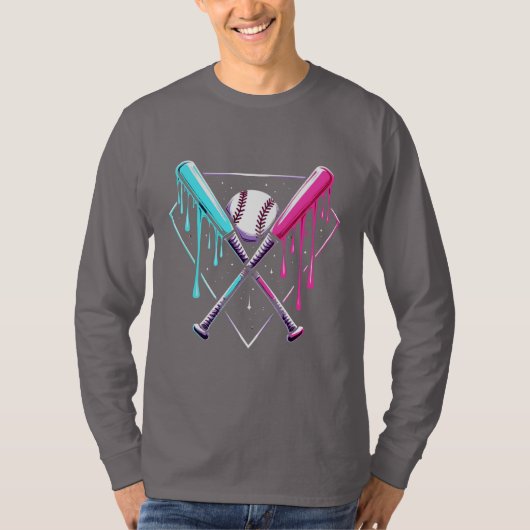 Drip Baseball Bat Magic - Neon Splash Home Bord T-shirt (Voorkant)