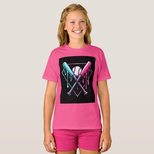 Drip Baseball Bat Magic - Neon Splash Home Bord T-shirt (Voorkant volledig)