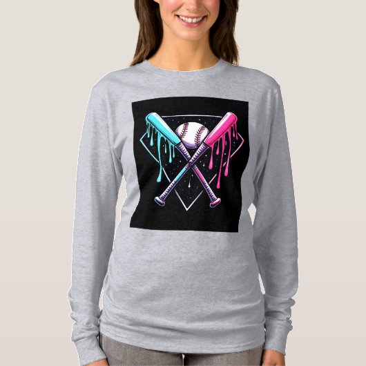 Drip Baseball Bat Magic - Neon Splash Home Bord T-shirt (Voorkant)