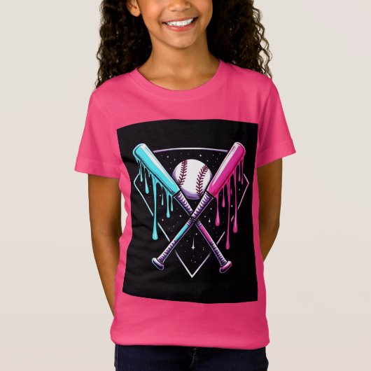 Drip Baseball Bat Magic - Neon Splash Home Bord T-shirt (Voorkant)