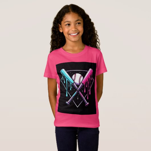 Drip Baseball Bat Magic - Neon Splash Home Bord T-shirt (Voorkant volledig)