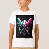Drip Baseball Bat Magic - Neon Splash Home Bord T-shirt (Voorkant)