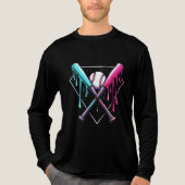 Drip Baseball Bat Magic - Neon Splash Home Bord Tri-Blend Shirt (Voorkant volledig)