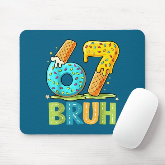Drip Cream Ice Six Bruh Seven 67 Tee Muismat (Met muis)