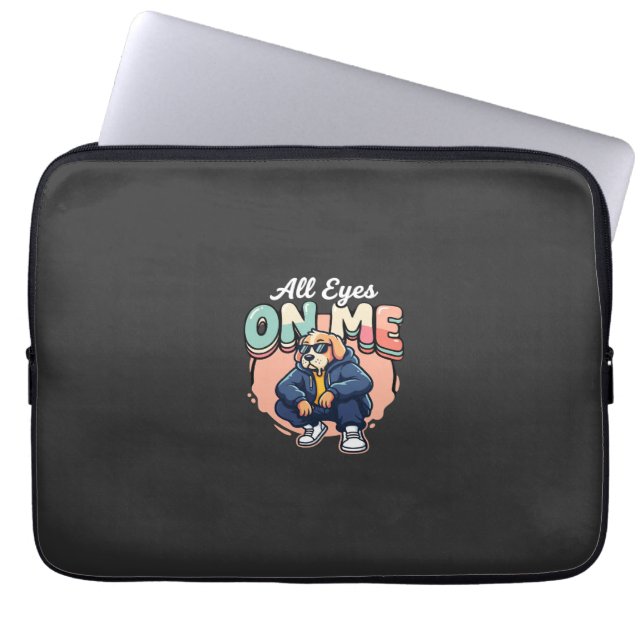 Drip Dog All Eyes On Me Laptop Sleeve (Voorkant)