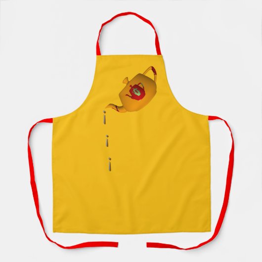 Drip Drip Dubbele Theepot Geel Chef Baker Schort (Voorkant)