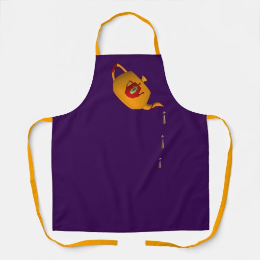 Drip Drip Dubbele Theepot Paarse Chef Cateraar Schort (Voorkant)