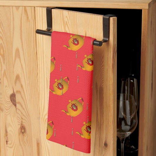 Drip Drip Dubbele Theepot Rood Kok Baker Theedoek (Derde Gevouwen)