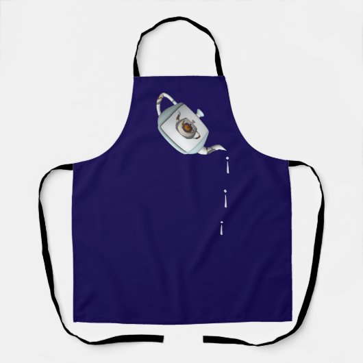 Drip Drip Theepot Donkerblauw Schort (Voorkant)
