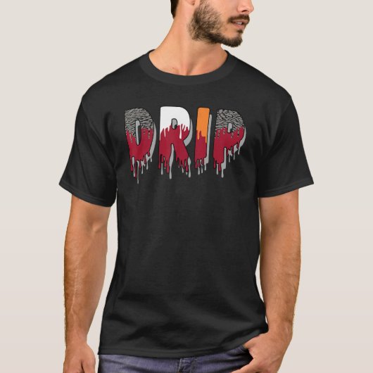 Drip Dripping Retro Cardinal Red 3s Matching T-shirt (Voorkant)